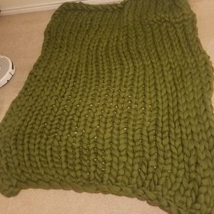 Hand woven Green Blanket